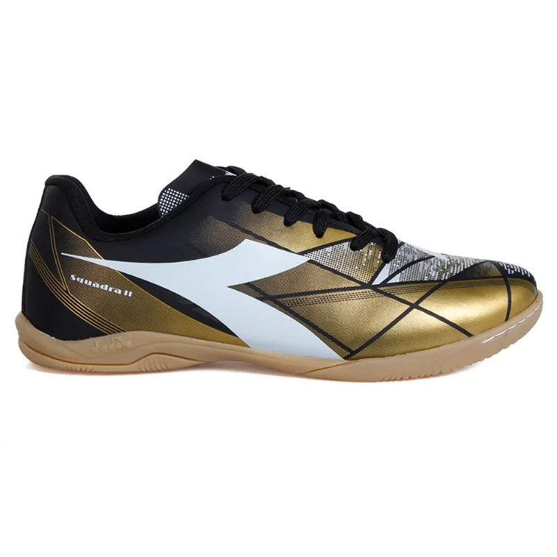 Chuteira Unissex Squadra II Futsal Preto e Dourado 37 PRETO/DOURADO/BRANCO