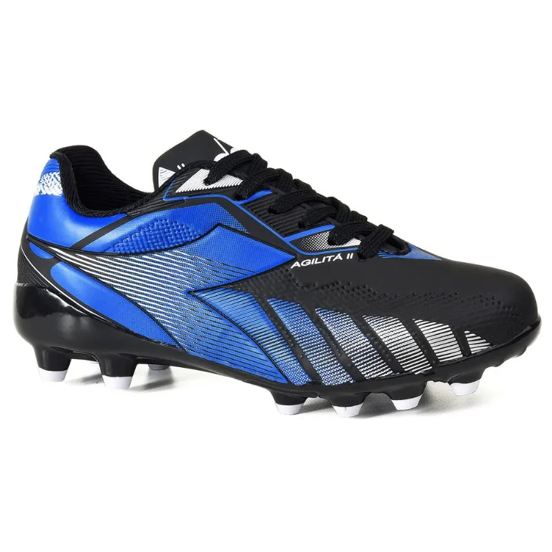 Chuteira Infantil Diadora Agilitá II Campo Preto e Azul PRETO/AZUL/PRATA - 33