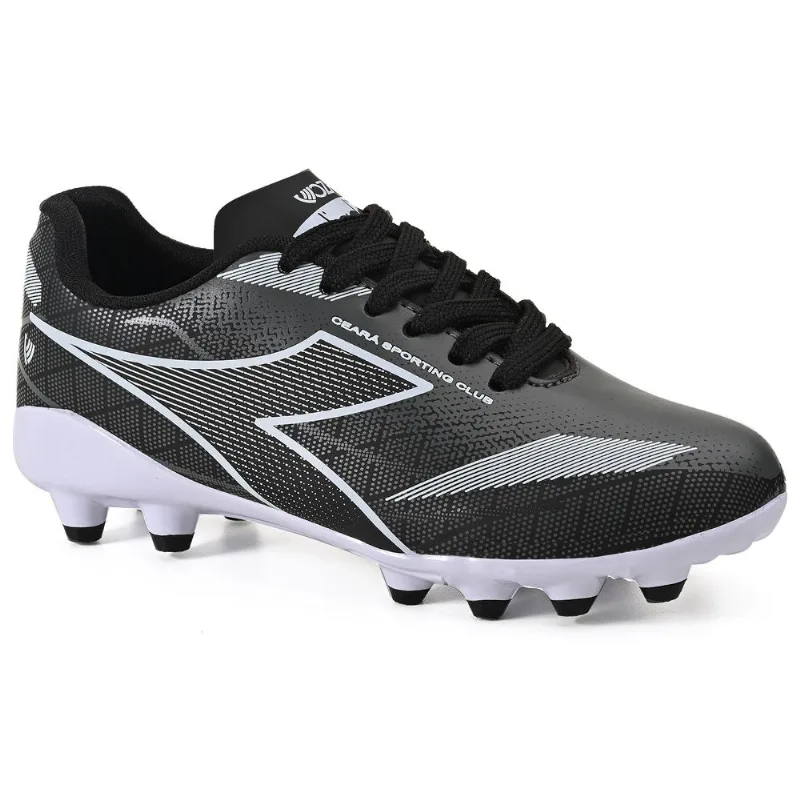 Chuteira Infantil Diadora Ceará SC Campo Preto e Branco PRETO/BRANCO/DOURADO - 35 - Diadora