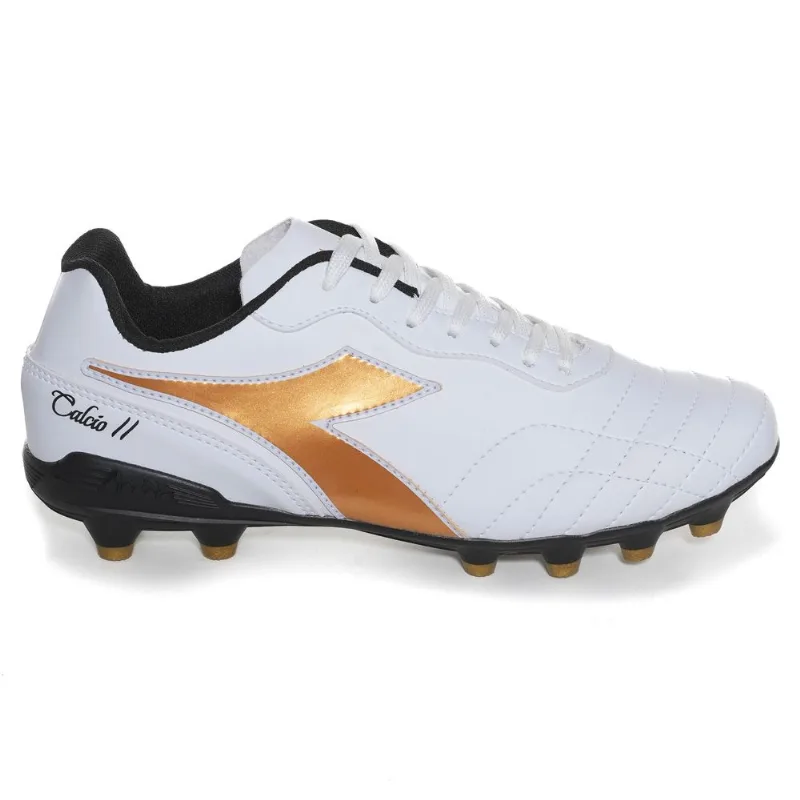 Chuteira Unissex Diadora Calcio II Campo Branco e Dourado BRANCO/PRETO/DOURADO - 41