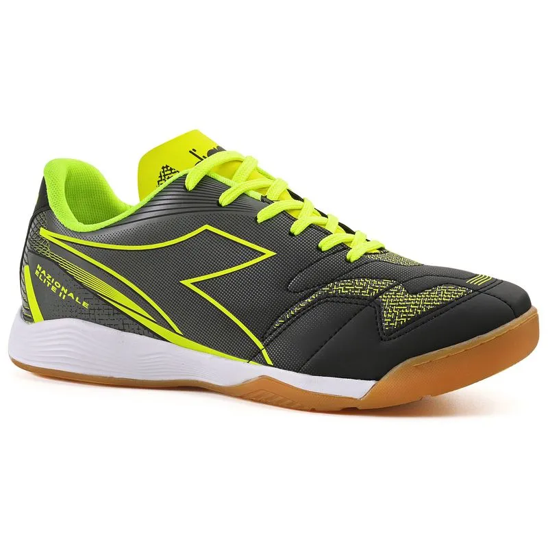 Chuteira Futsal Diadora Nazionale Elite II Masculina Preta PRETO/BRANCO/AMARELO NEON - 38