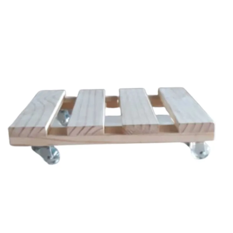 Suporte Para Vasos De Plantas Com Rodizio Madeira Pinus
