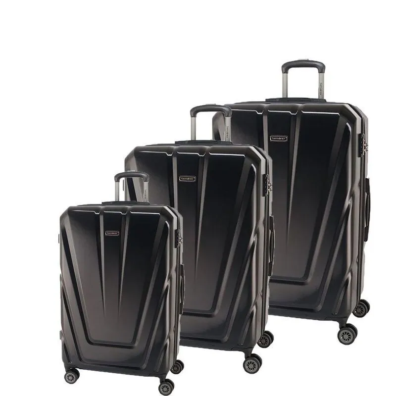 Conjunto de Malas de Viagem Expansível em Policarbonato Samsonite Vegas Cadeado TSA 3 Peças P/M/G - Preto
