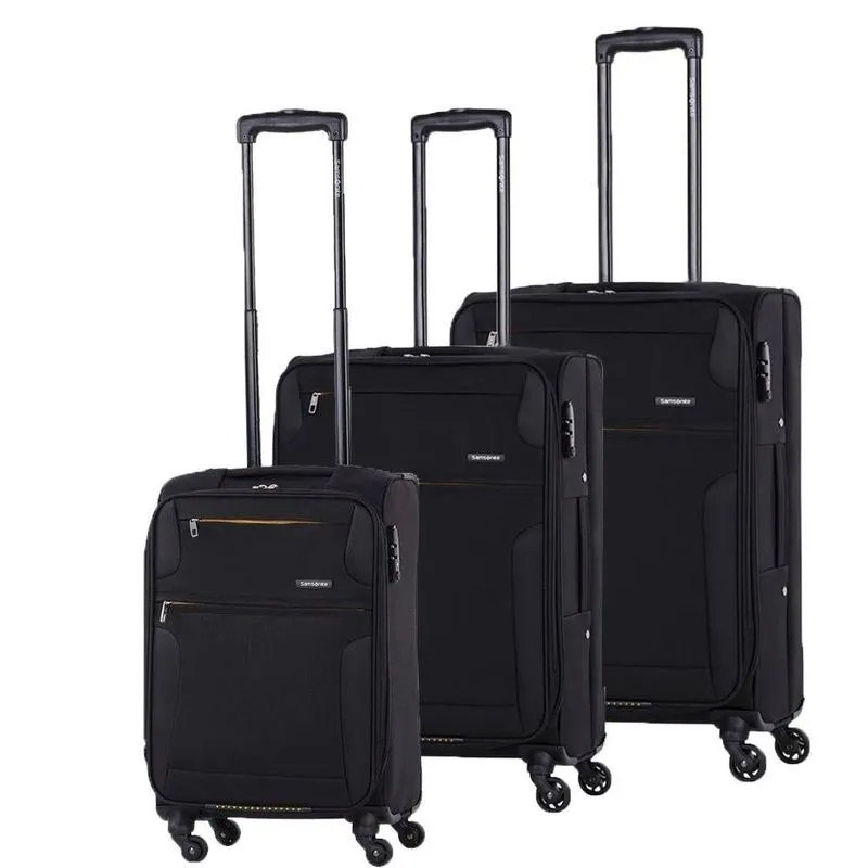 Conjunto de Malas de Viagem Expansível em Poliéster Samsonite Bahia Cadeado TSA Rodas 360º 3 Peças