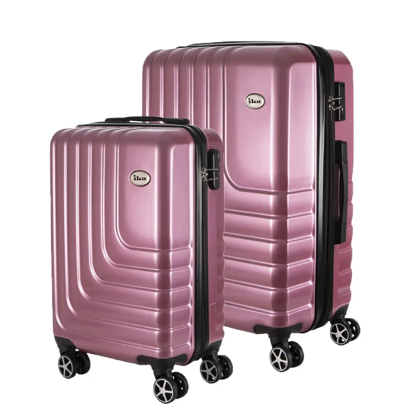 Conjunto De Malas De Viagem Expansível Em Abs Ika Flex Cadeado Tsa Rodas Duplas 2pcs P/m Rosê