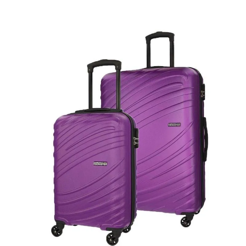 Conjunto De Malas Abs American Tourister Tesa By Samsonite Cadeado Embutido Roxo Magenta Roxo P/M