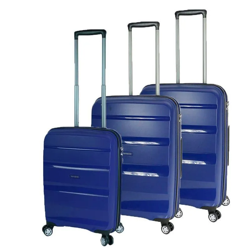 Conjunto De Malas De Viagem Expansível Em Polipropileno Samsonite Spin Air 3 Peças P/m/g Tsa - Azul