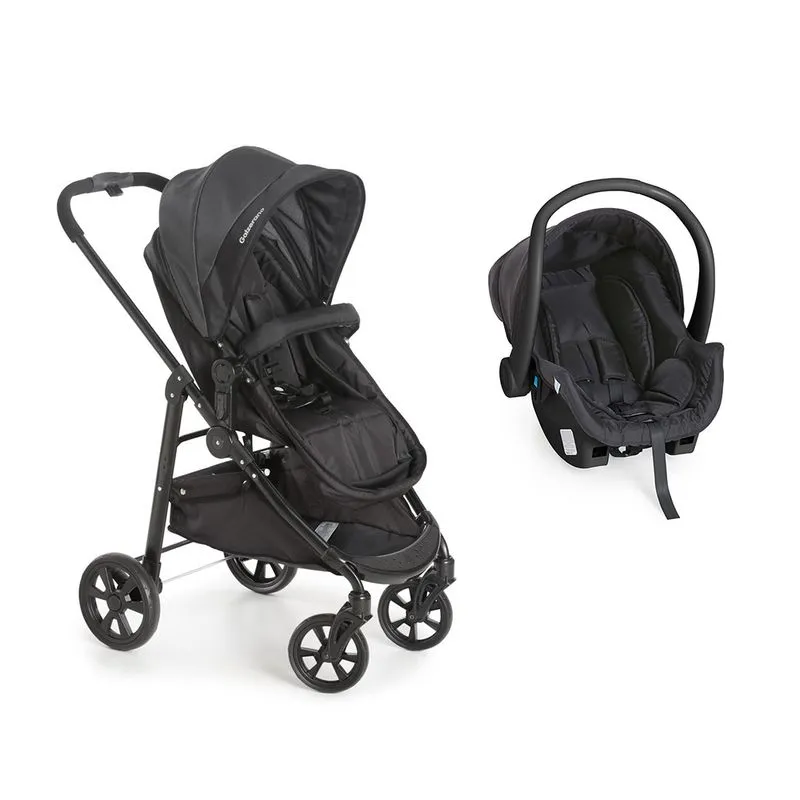 Travel System Galzerano Carrinho De Bebê Olympus Preto Com Bebê Conforto Cocoon Dzieco Preto