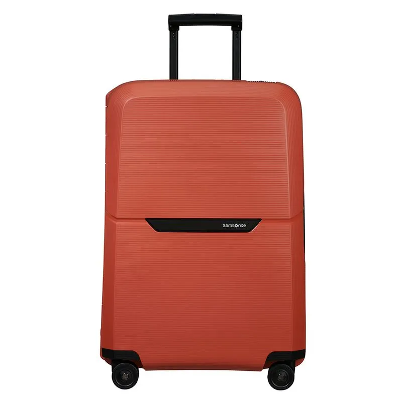 Mala de Bordo Magnum Eco Samsonite Polipropileno Cadeado Tsa 4 Rodas Duplas Giro 360 Laranja