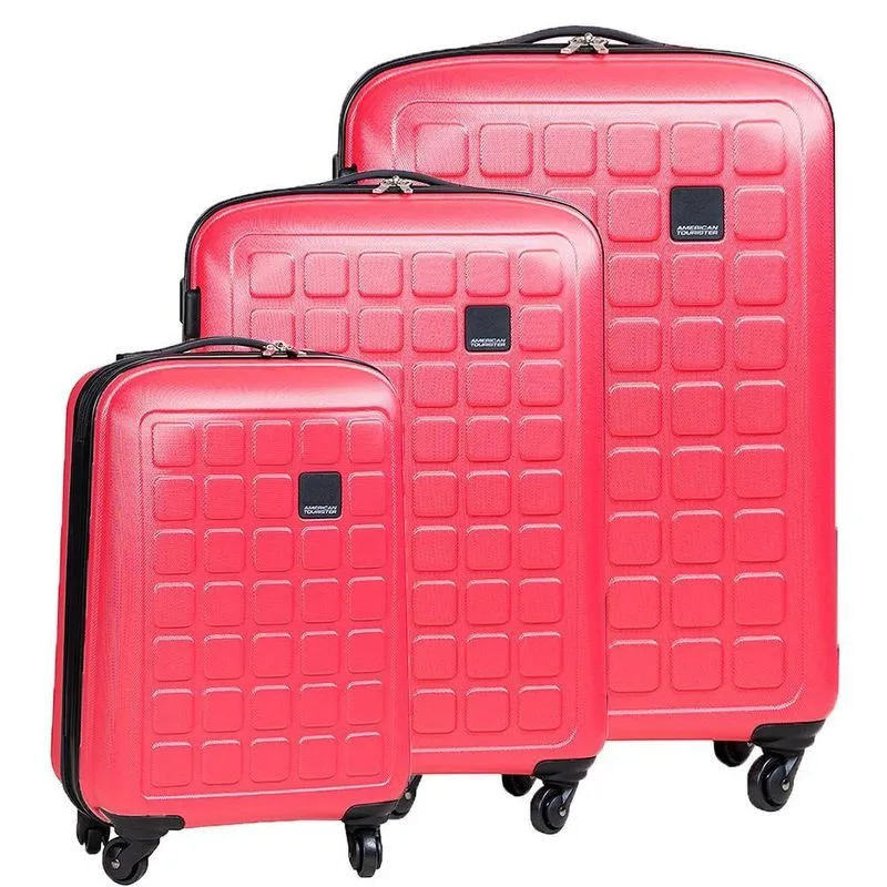 Conjunto de Malas Polipropileno American Tourister by Samsonite Cirrus Light 4 Rodas 360º P/M/G Rosa