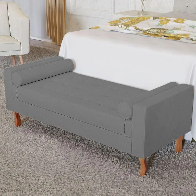 Recamier Baú Félix Solteiro 120cm Corano Cinza