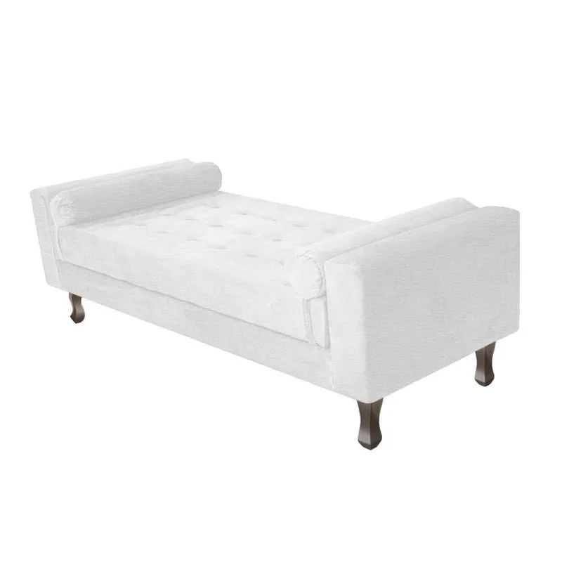 Recamier Baú Félix Solteiro 195cm Corano Branco