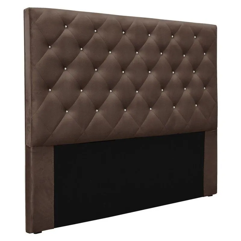 Cabeceira King 1,95m Tânia Veludo Marrom - Pallazio