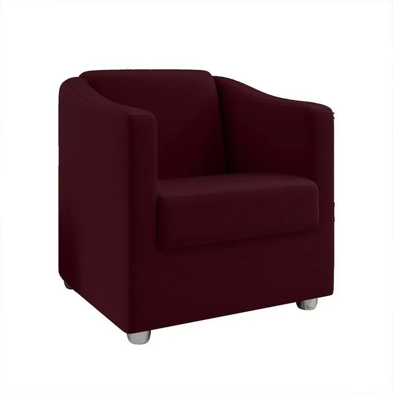 Poltrona Ana Suede Pés Cromado Marsala