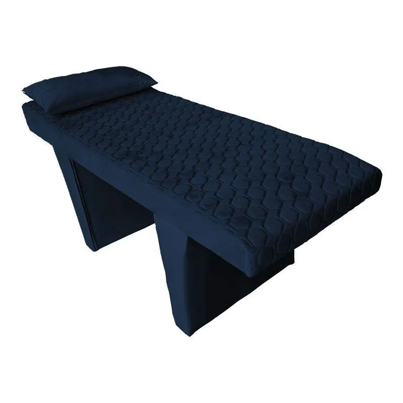 Maca Estética Reta Matelassê 0,60m Sophia Veludo - Pallazio Cor Azul Marinho