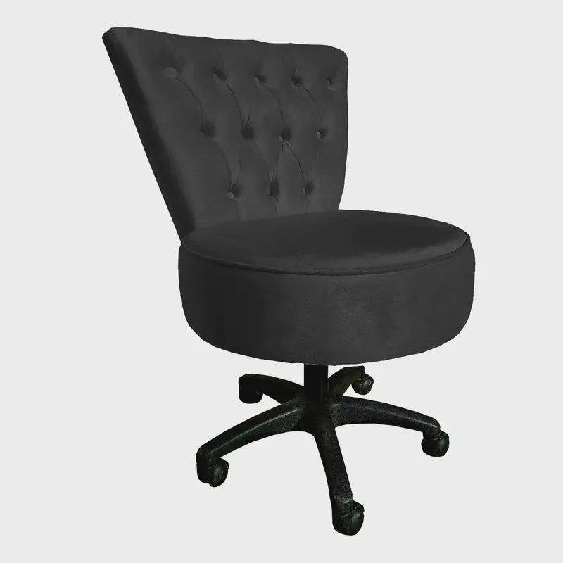 Cadeira Mocho Capitonê Elegância Veludo Base Giratória - Pallazio