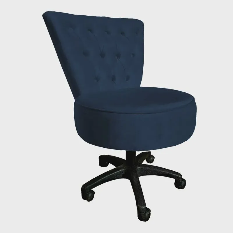 Cadeira Mocho Capitonê Elegância Veludo Base Giratória - Pallazio