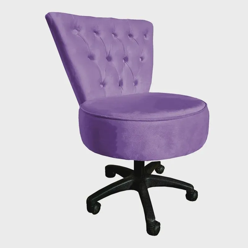 Cadeira Mocho Capitonê Elegância Veludo Base Giratória - Pallazio