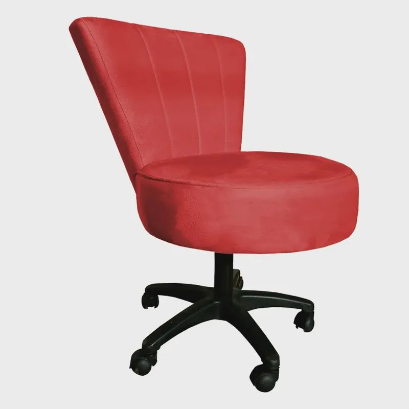 Cadeira Mocho Costurado Elegância Veludo Base Giratória - Pallazio