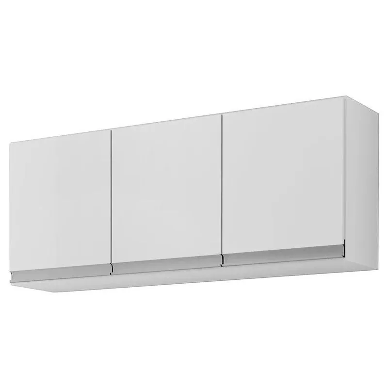 Armário Aéreo 3 Portas 120cm Debora Branco Fosco - Pallazio