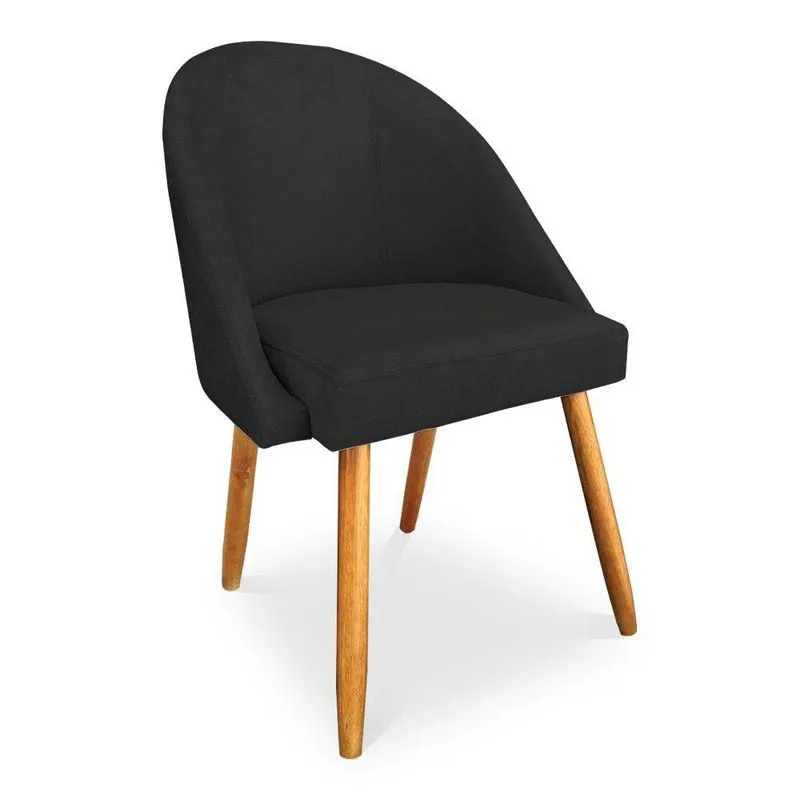 Cadeira De Jantar Bela Suede Pés Palito Castanho Preto