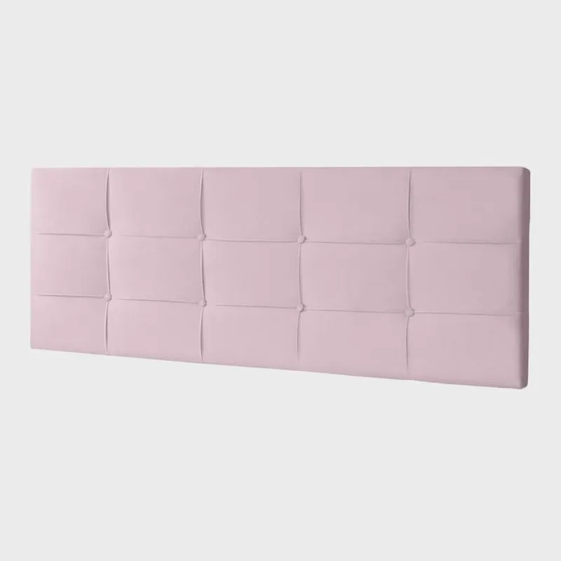 Cabeceira Painel Casal 1,40m Roma Suede Rosa Bebê - Pallazio