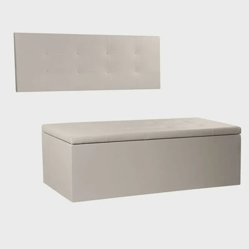 Kit Painel e Calçadeira Baú King 1,95m Berlim Corano - Pallazio