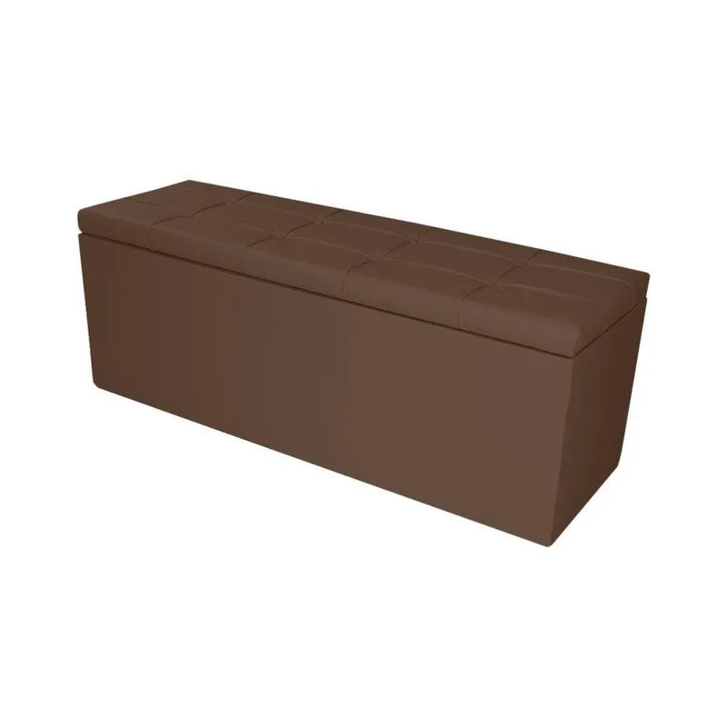Calçadeira Recamier Baú Solteiro 0,90m Roma Corano Marrom - Pallazio