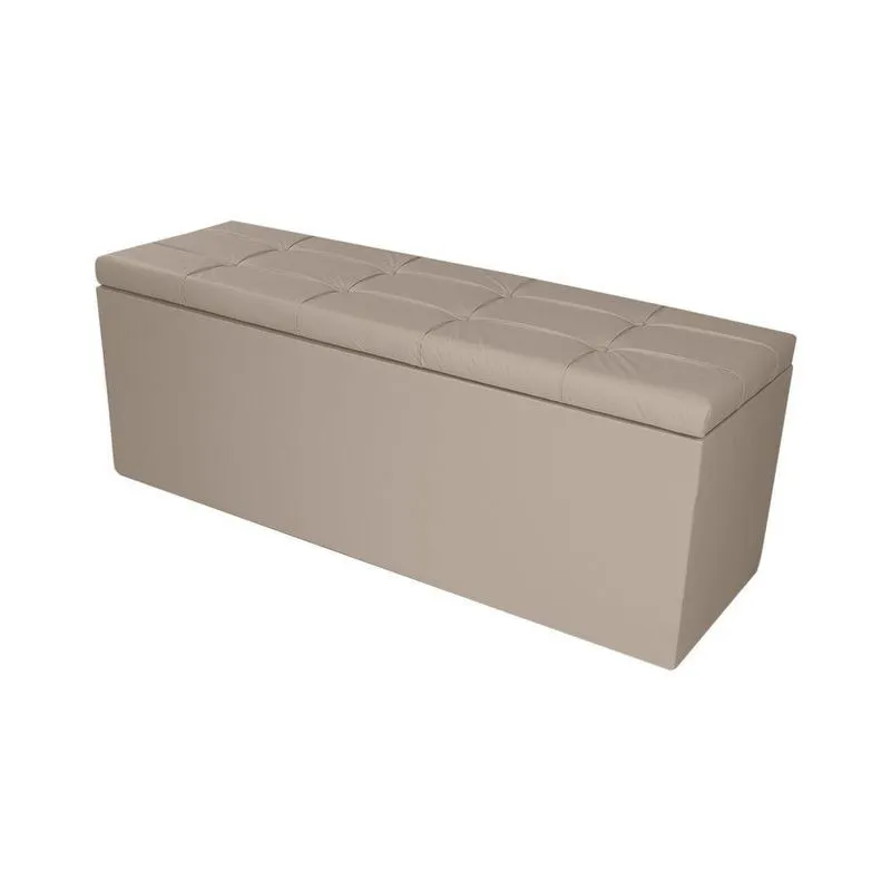 Calçadeira Recamier Baú Solteiro 0,90m Roma Corano - Pallazio Cor Bege