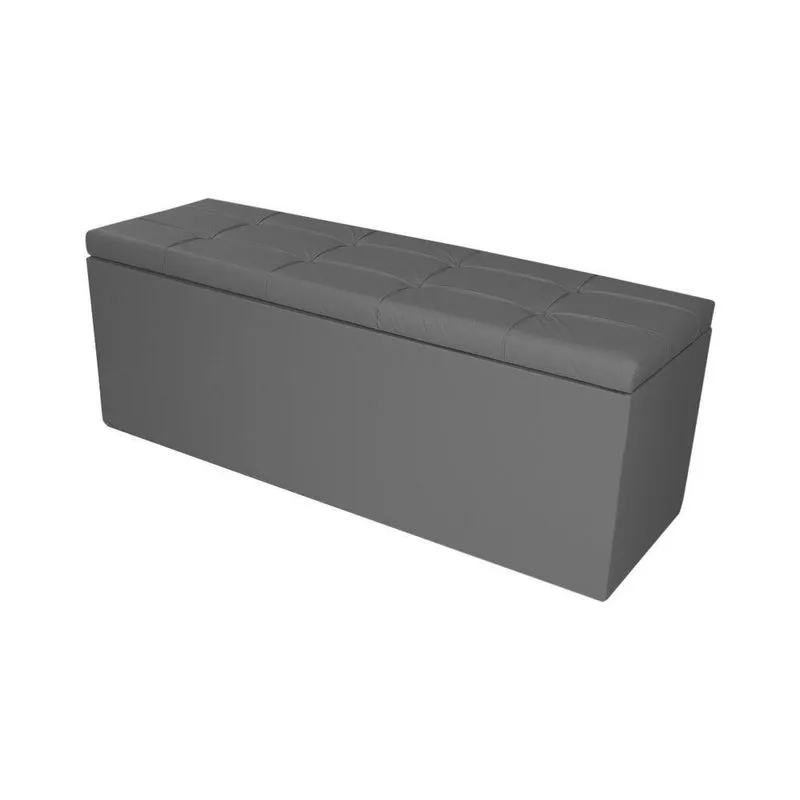 Calçadeira Recamier Baú King 1,95m Roma Corano - Pallazio Cor Cinza