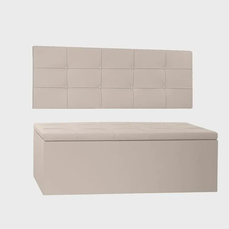 Kit Painel e Calçadeira Baú Queen 1,60m Roma Corano - Pallazio