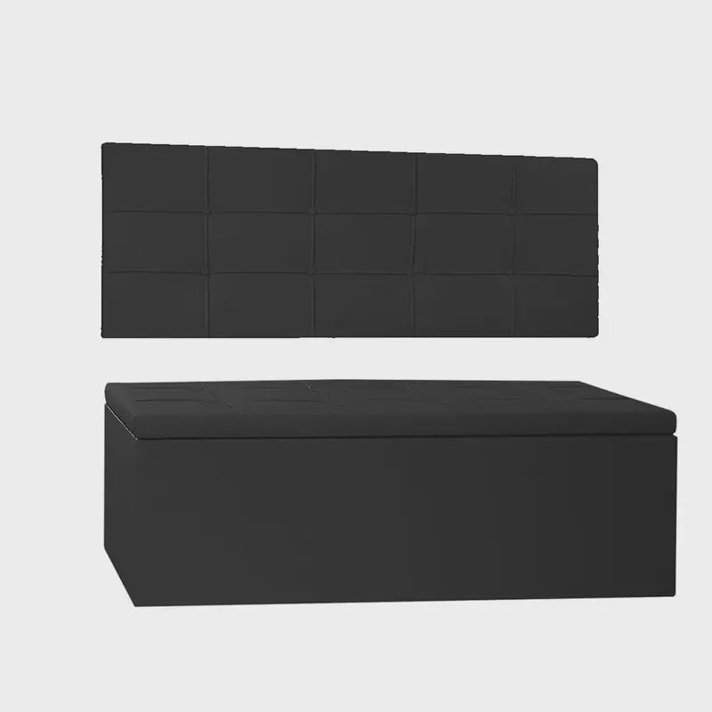Kit Painel e Calçadeira Baú Queen 1,60m Roma Corano - Pallazio