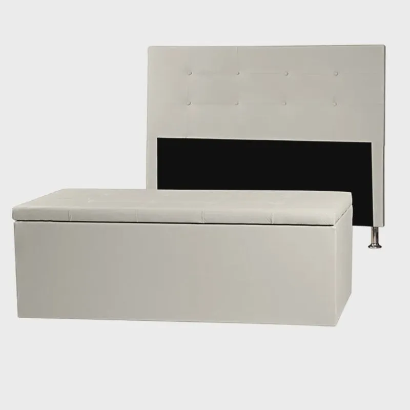 Kit Cabeceira e Calçadeira Baú Queen 1,60m Berlim Corano - Pallazio