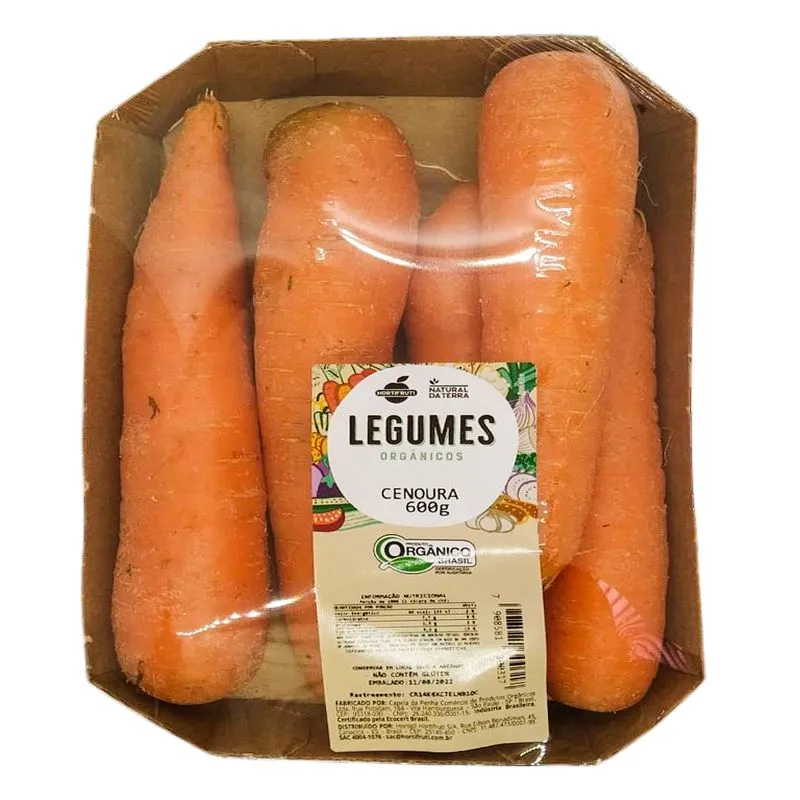 Cenoura Orgânica Natural da Terra 600g