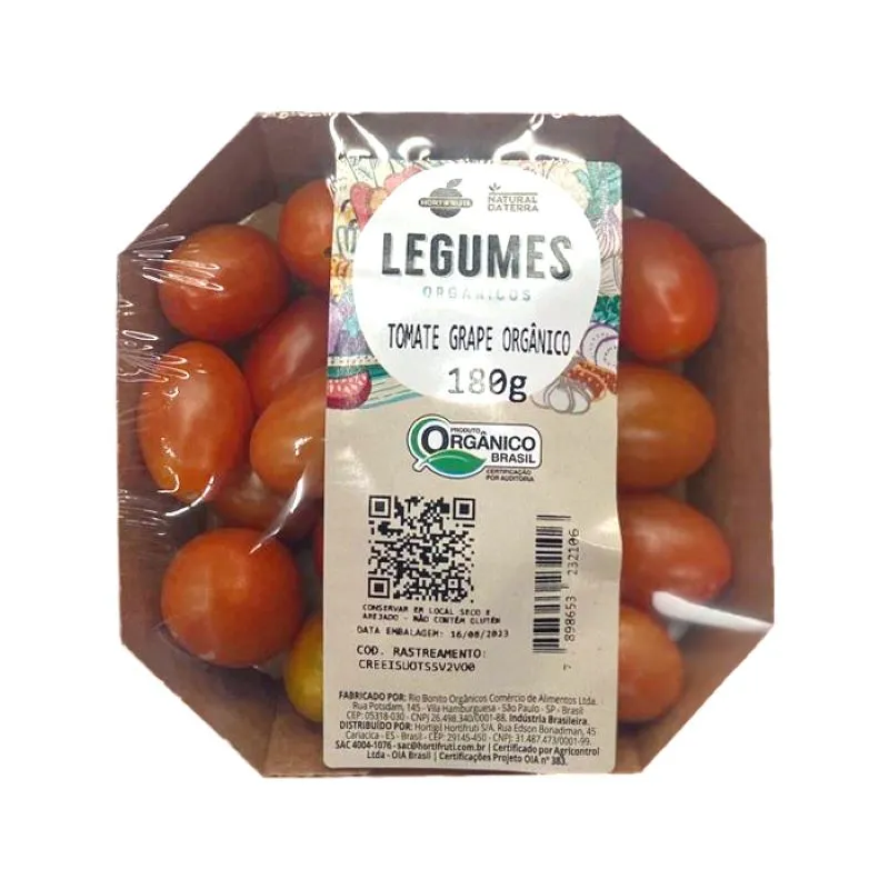 Tomate Grape Orgânico Natural Da Terra 180g