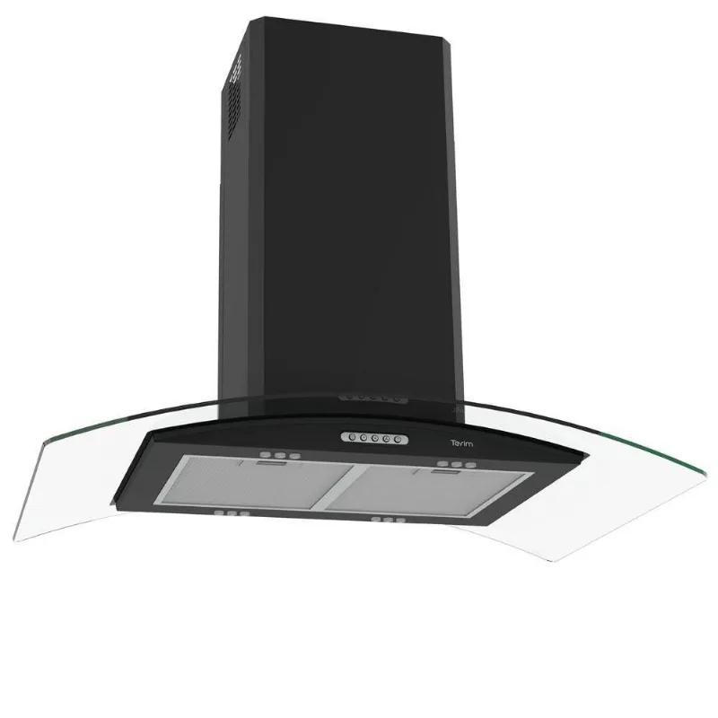 Coifa Ilha Terim Black 90cm Vidro Função Exaustor E Depurador Iluminação Led Preto 110v - OUTRAS