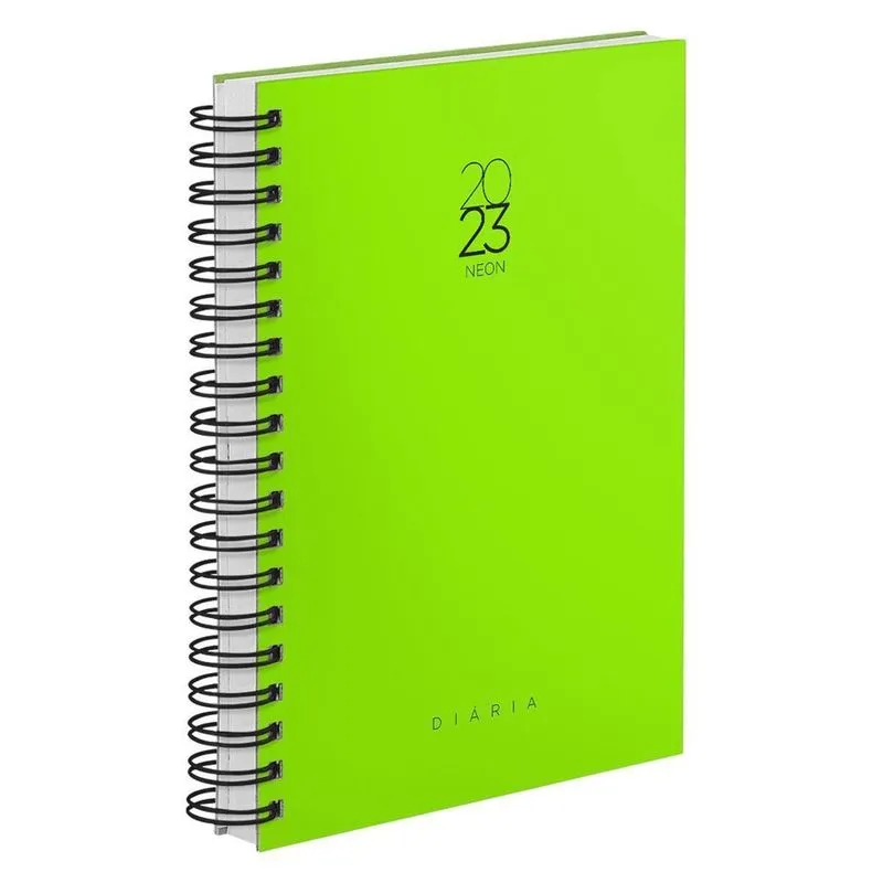 Agenda 2023 Diária Capa Dura Cores Spot Neon Verde