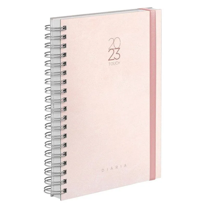 Agenda 2023 Diária Plus Spot Touch Tipo Couro Rosa E Rosê