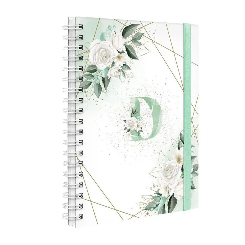 Agenda Planner Semanal Plus 2023 Floral Verde E Ouro Letra D