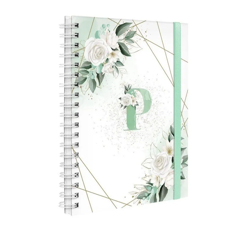 Agenda Planner Semanal Plus 2023 Floral Verde E Ouro Letra P