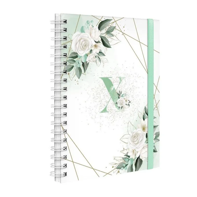 Agenda Planner Semanal Plus 2023 Floral Verde E Ouro Letra X