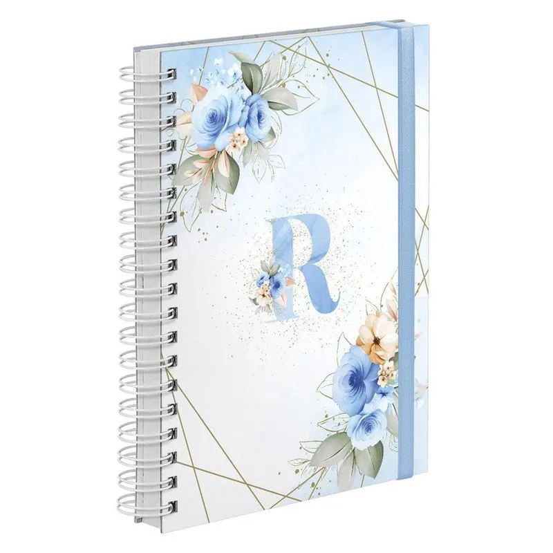 Agenda 2023 Diária Plus Floral Azul E Branco Letra Inicial R