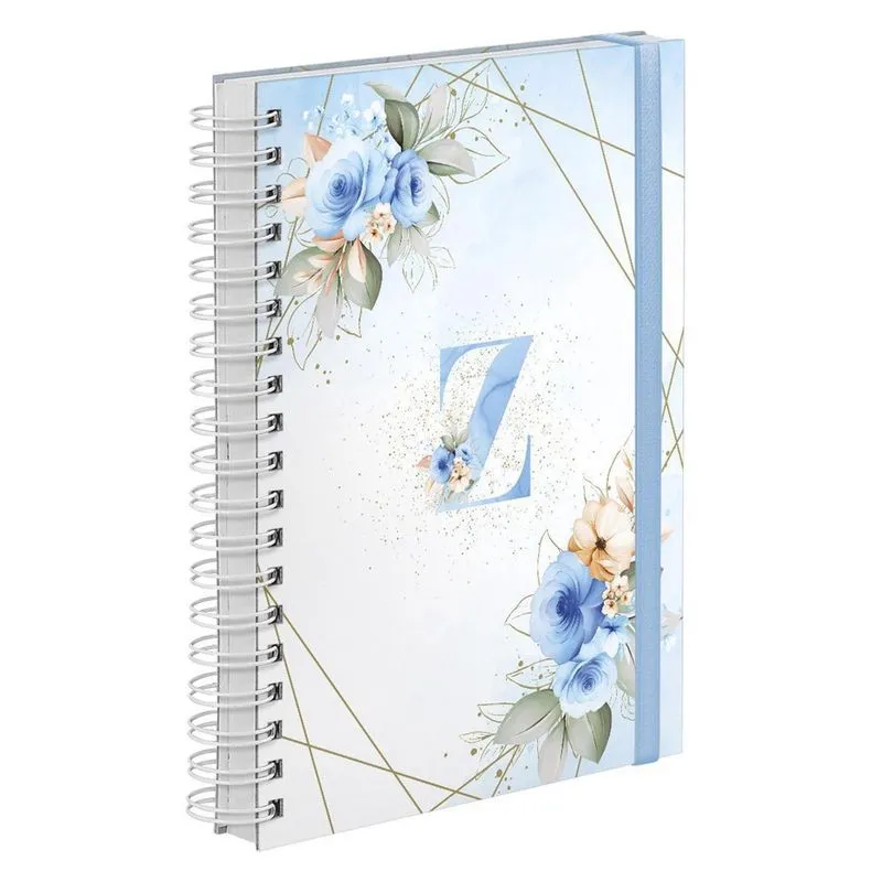 Agenda 2023 Diária Plus Floral Azul E Branco Letra Inicial Z