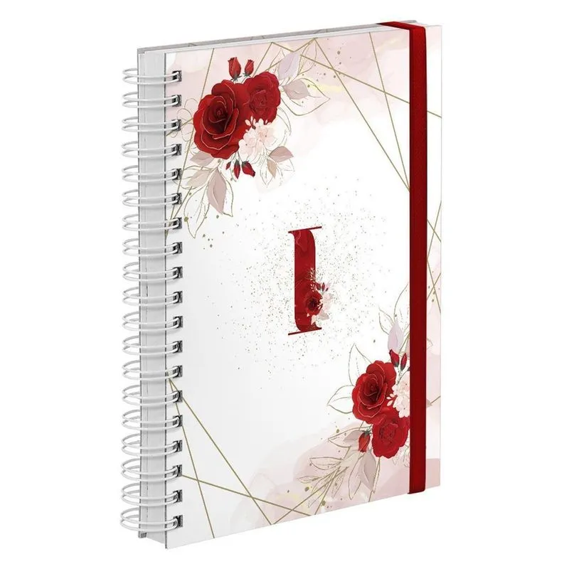 Agenda 2023 Diária Plus Floral Vermelho Ouro Letra Inicial I