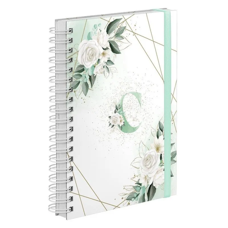 Agenda 2023 Diária Plus Floral Verde E Ouro Letra Inicial C
