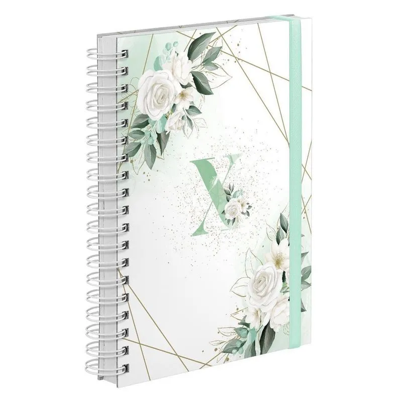 Agenda 2023 Diária Plus Floral Verde E Ouro Letra Inicial X