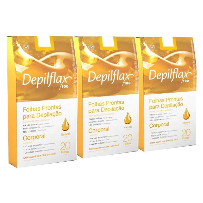 Depilacao Corporal Natural Depilflax 60 Folhas Prontas