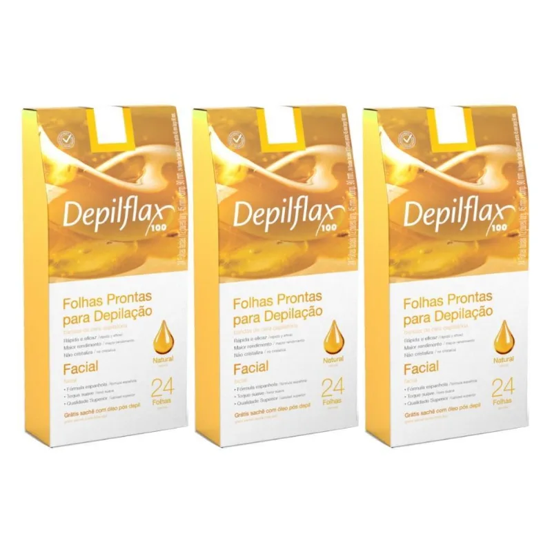 Depilacao Facial Natural Depilflax 72 Folhas Prontas