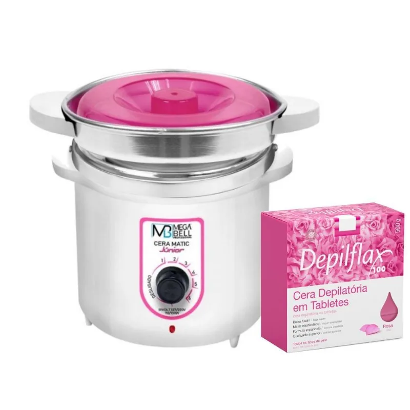 Aquecedora Matic Junior 400g Rosa Com Refil Cera Rosa 500g