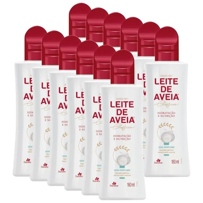 12un Leite De Aveia Corporal 180ml Todos Tipos Pele Davene